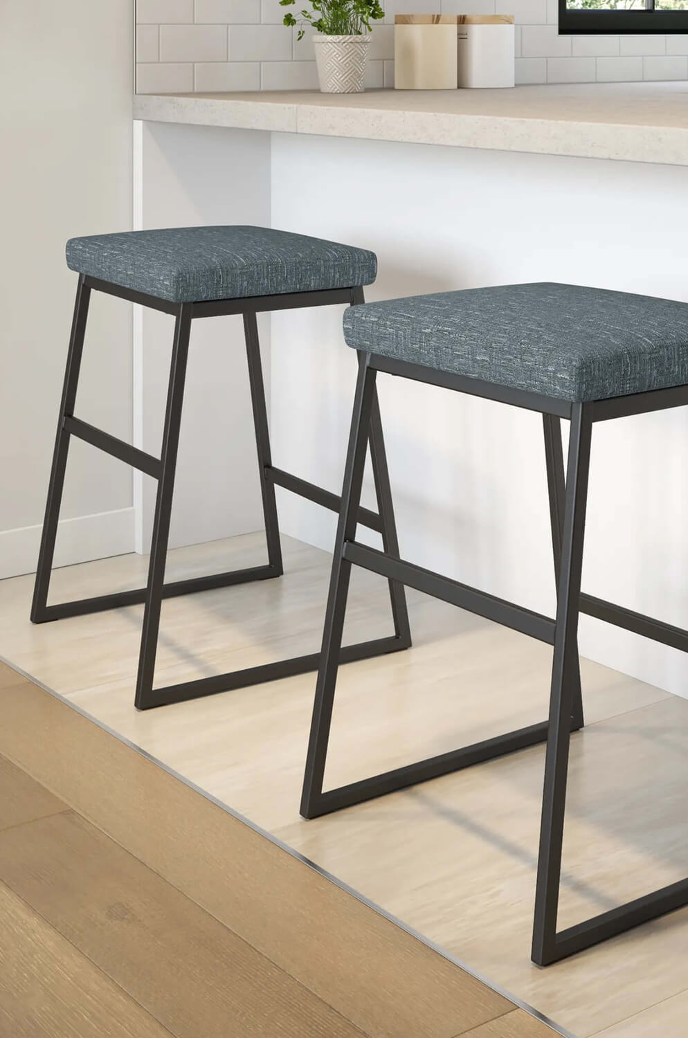 Amisco's Zach Modern Backless Black Bar Stool in Modern Simple Kitchen Design