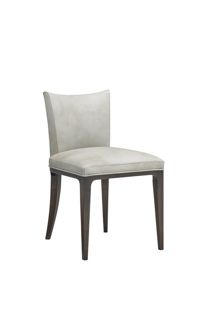 Leathercraft's Charlie Low Back Modern Dining Side Chair in Wood and Leather