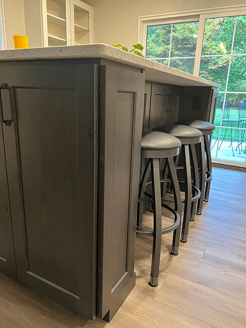 Holland's Misha Pewter Backless Swivel Bar Stool in Customer's Kitchen