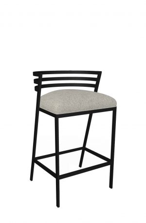 Wesley Allen's Arlo Modern Metal Low Back Bar Stool in Black