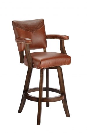 Darafeev's El Dorado Wood Swivel Bar Stool with Arms and Flared Legs