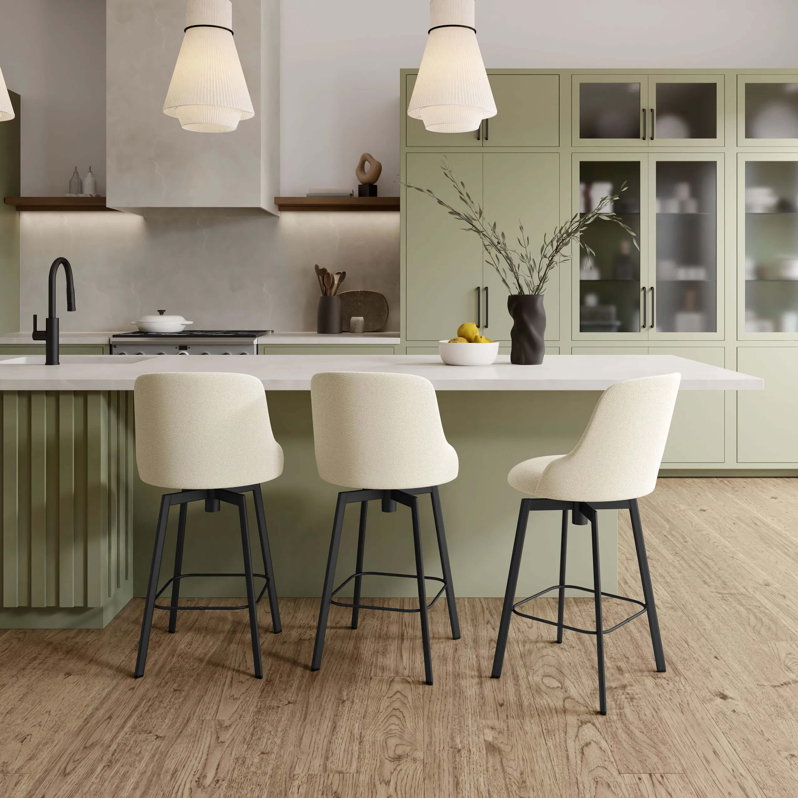 Amisco's Diego Swivel Counter Stool in Modern Kitchen