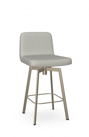 Amisco's Tully Champagne Bronze Metal Swivel Bar Stool with Low Back