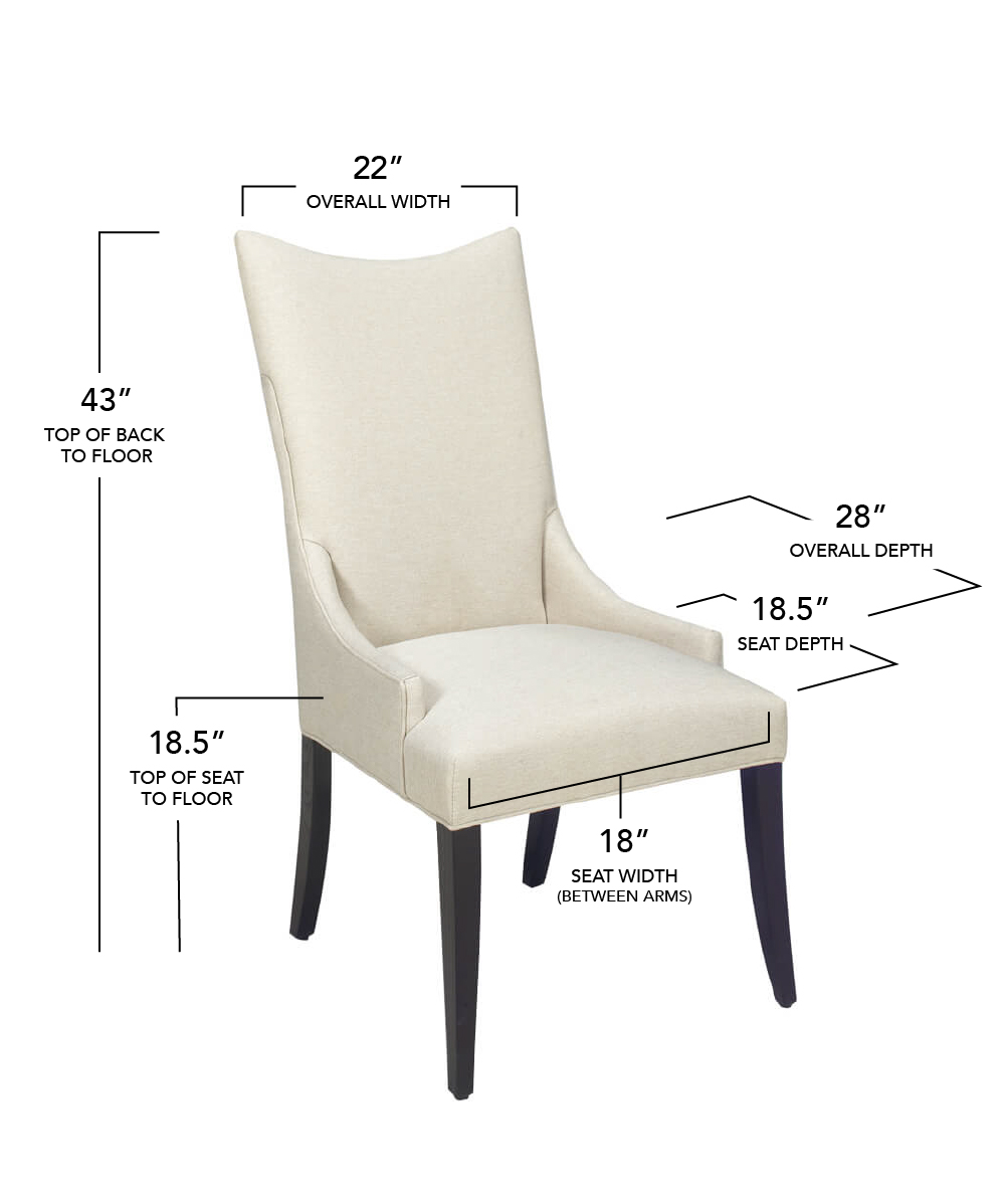 Style Upholstering's #1200 Dining Chair Dimensions