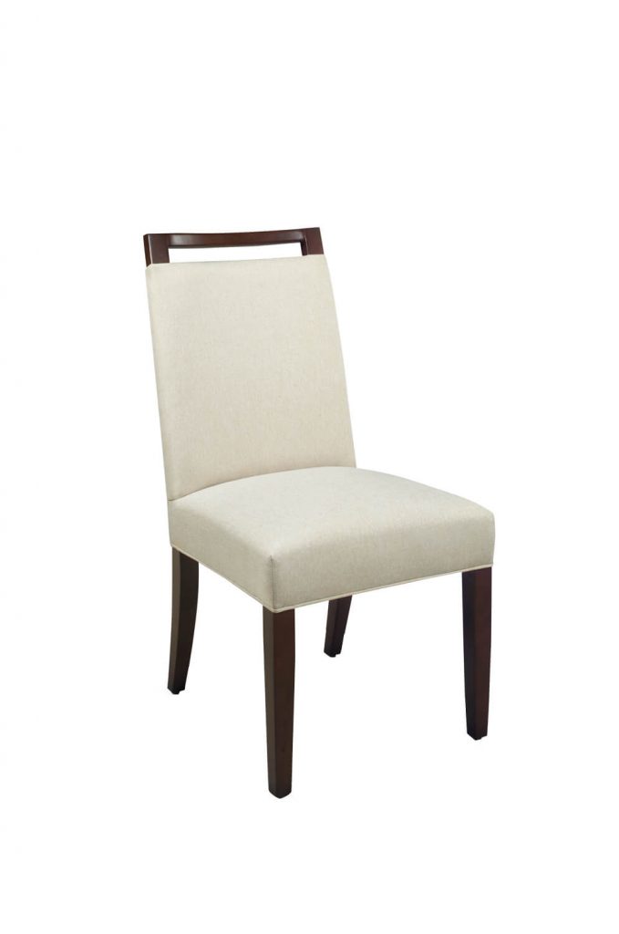 Style Upholstering #6622 Modern Wood Upholstered Dining Chair with Handle Pull on Back