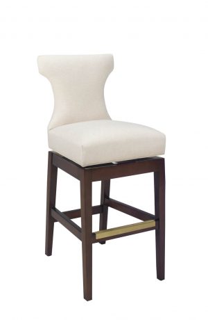 Style Upholstering #6670 Upholstered Wood Swivel Bar Stool with Back