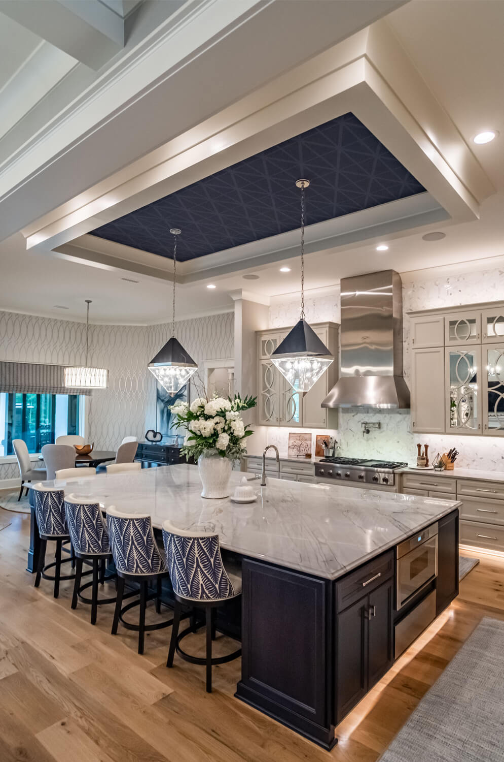 Style Upholstering #670 Wood Bar Stools in Customers Kitchen