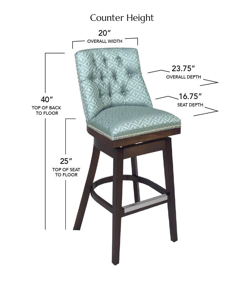 Style Upholstering's 673 Counter Height Dimensions