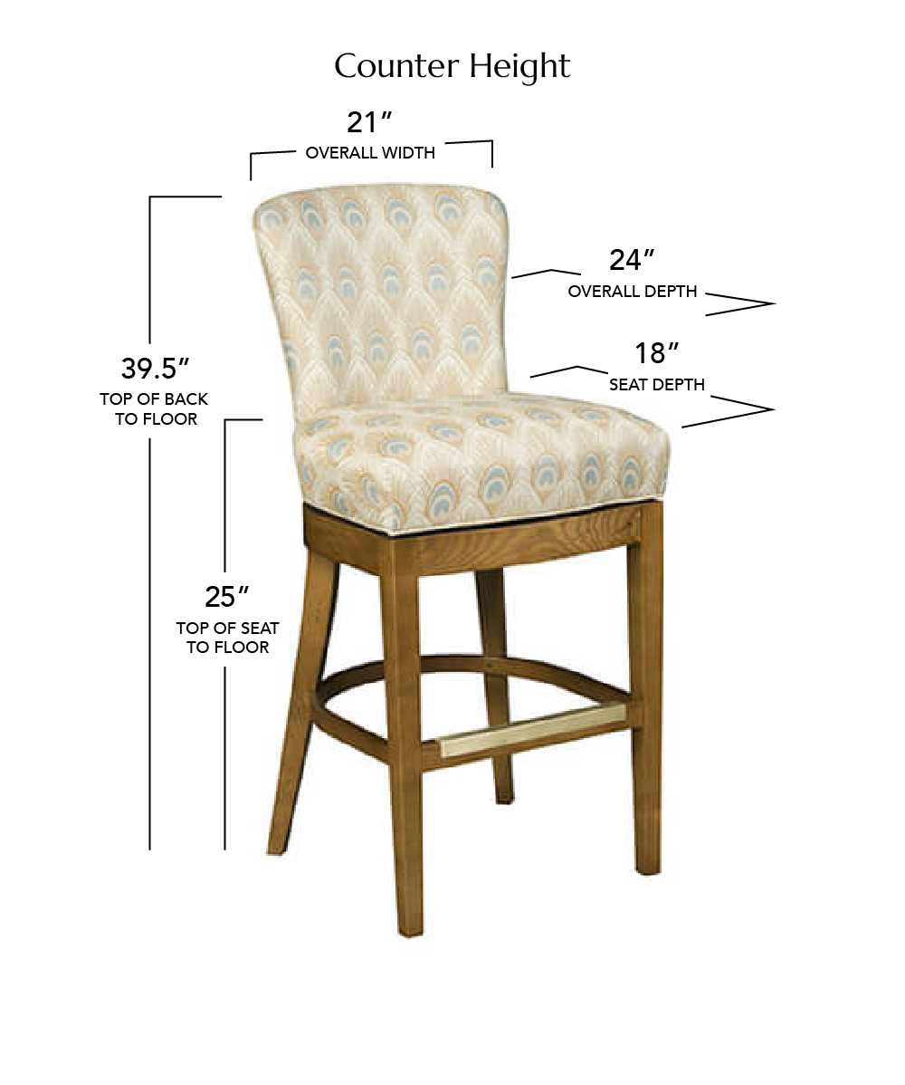 Style Upholstering's #687 Counter Height Dimensions