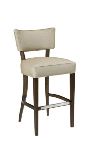 Style Upholstering #15 Stationary Wood Bar Stool with Back