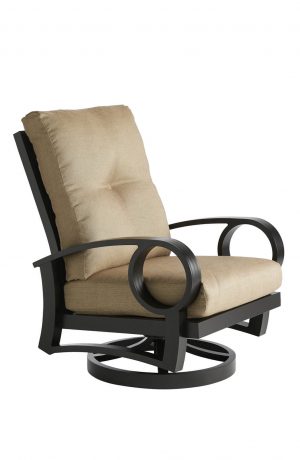 Mallin's Eclipse Swivel Rocking Dining Armchair in Black and Beige #EP-460