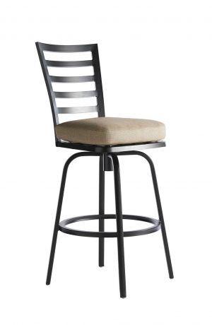 Mallin's M-Series MB-011 Outdoor Aluminum Swivel Bar Stool with Ladder Back