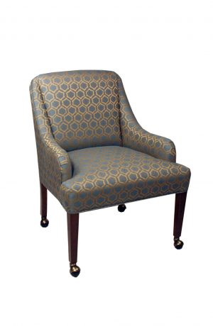 Style Upholstering #5109 Wood Game Arm Chair with Casters