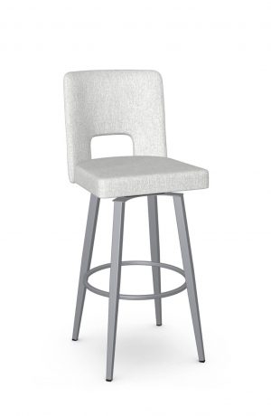 Amisco's Bryana Silver Swivel Bar Stool with High Back