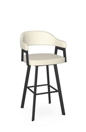 Amisco's Carmen Black Swivel Bar Stool with Arms