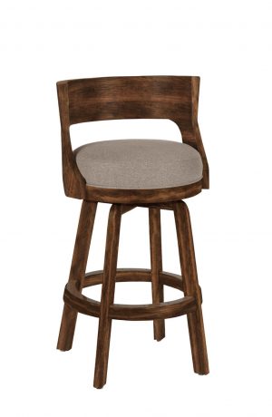 Darafeev's Gen Oak Swivel Bar Stool with Low Back