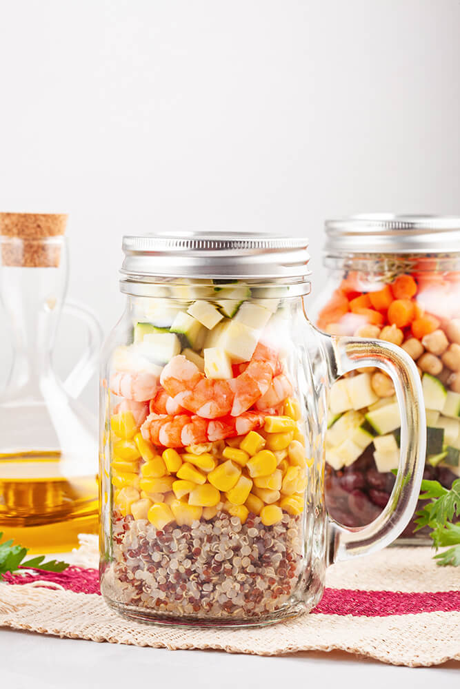 Colorful mason jars