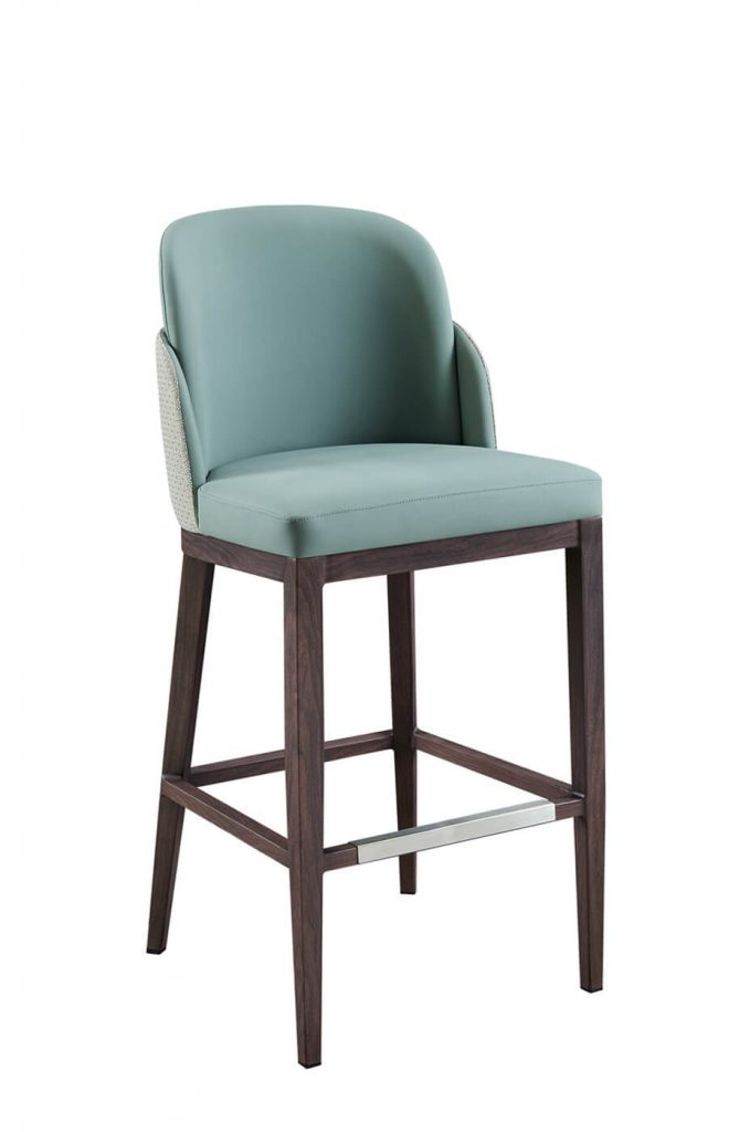 IH Seating - Serafina Aluminum Frame Modern Bar Stool with Upholstered Back