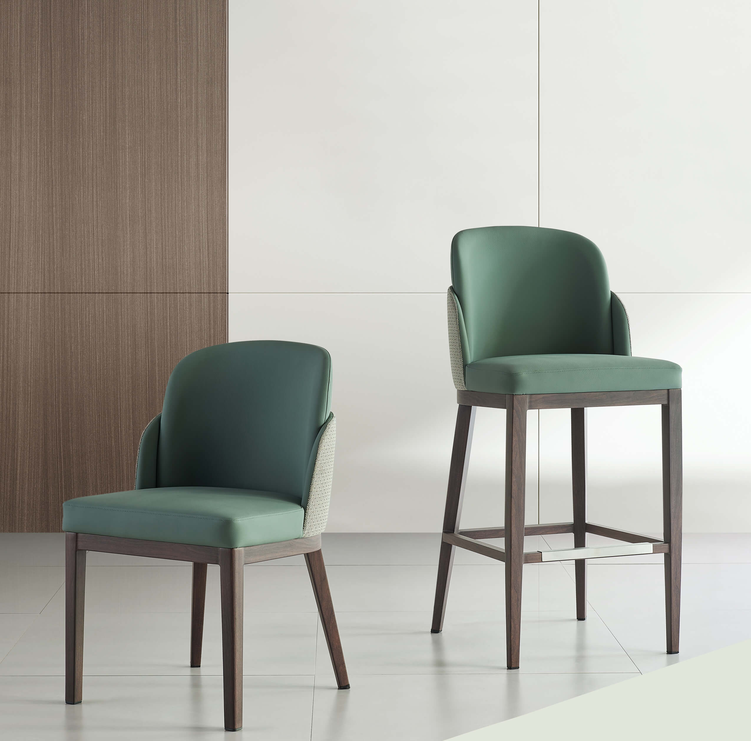 IH Seating - Serafina Modern Wood Grain Bar Stool with Back and Chair