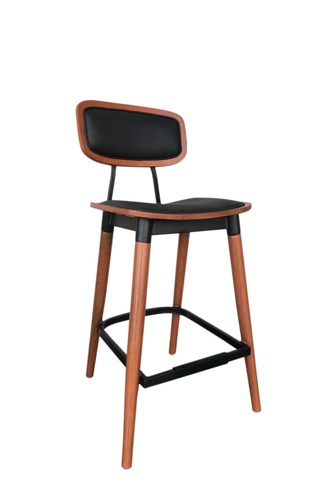 IH Seating - Ingrid Wood Grain industrial Bar Stool