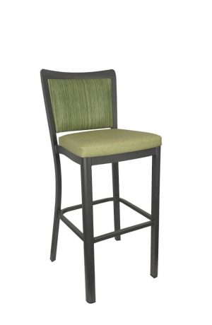 IH Seating Jared Black Metal Bar Stool with Multiple Green Fabrics