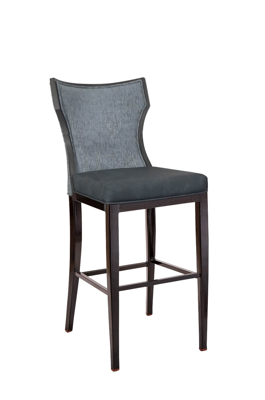 IH Seating Julian's Transitional Dark Cherry Wood Grain Bar Stool with Back