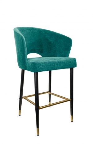 IH Seating's Skyler Art Deco Bar Stool with Curved Upholstered Back