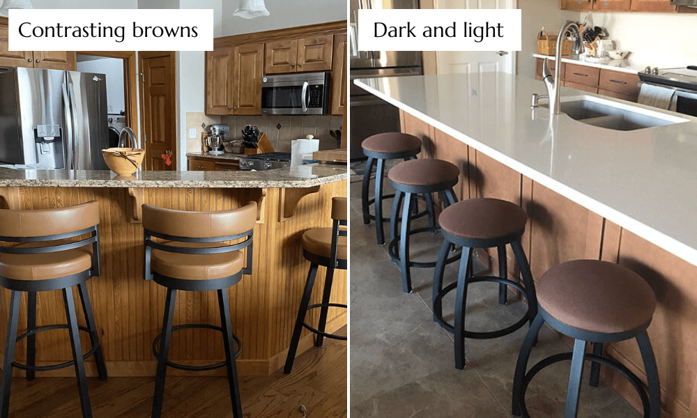 Contrasting brown shades in a kitchen