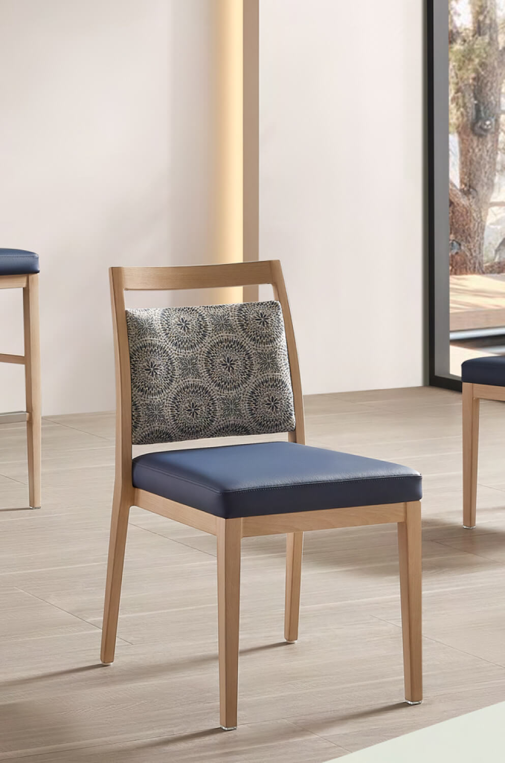 IH Seating Claire Transitional Dining Side Chair with Multiple Fabrics