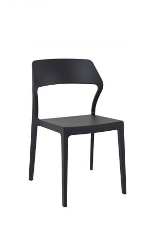 IH Seating Sierra Black Modern Dining Chair with Curved Back