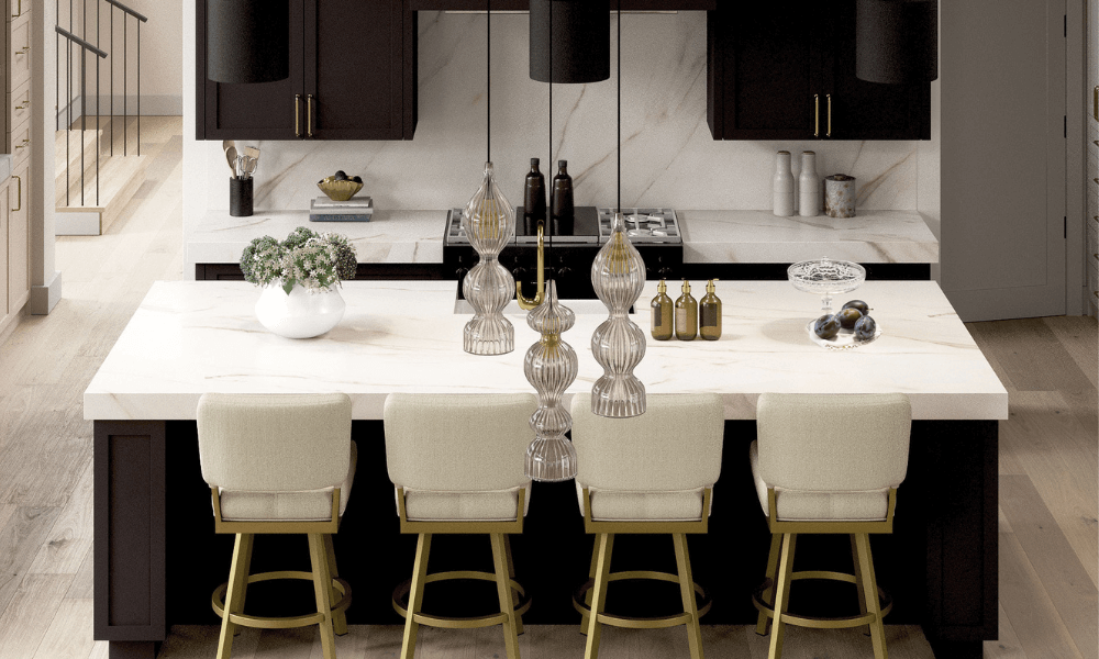 A variety of brown shades in this kitchen help create visual interest