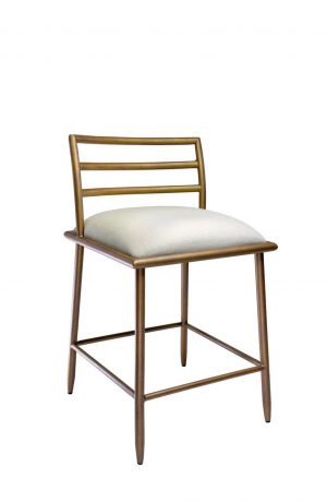 Wesley Allen's Harmony Modern Low Back Copper Bar Stool with Ladder Back