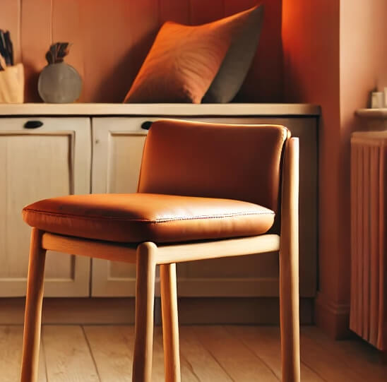 Light wood stool with darker seat