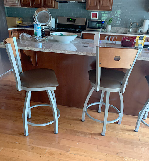 Most Popular Voltaire Swivel Bar Stools in Customer's Kitchen