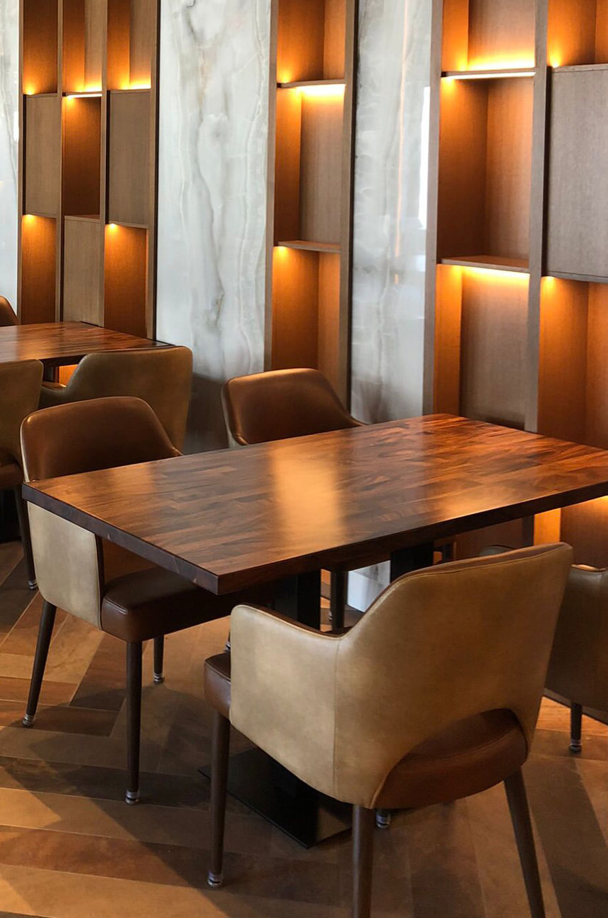 IH Seating's Alaric Mid Century Modern Chairs in Restaurant