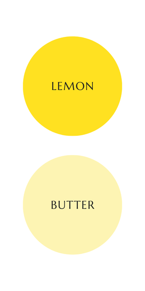 Lemon Yellow (top) and Butter Yellow (bottom)