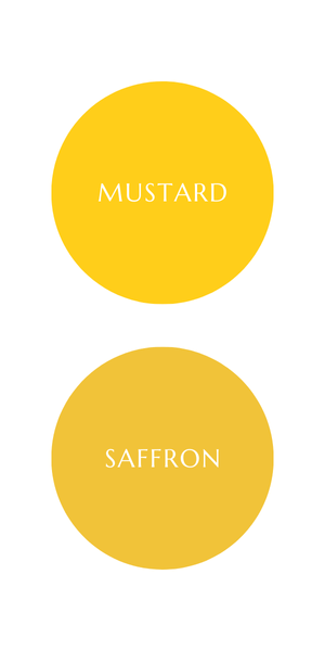 Mustard Yellow (top) and Saffron Yellow (bottom)