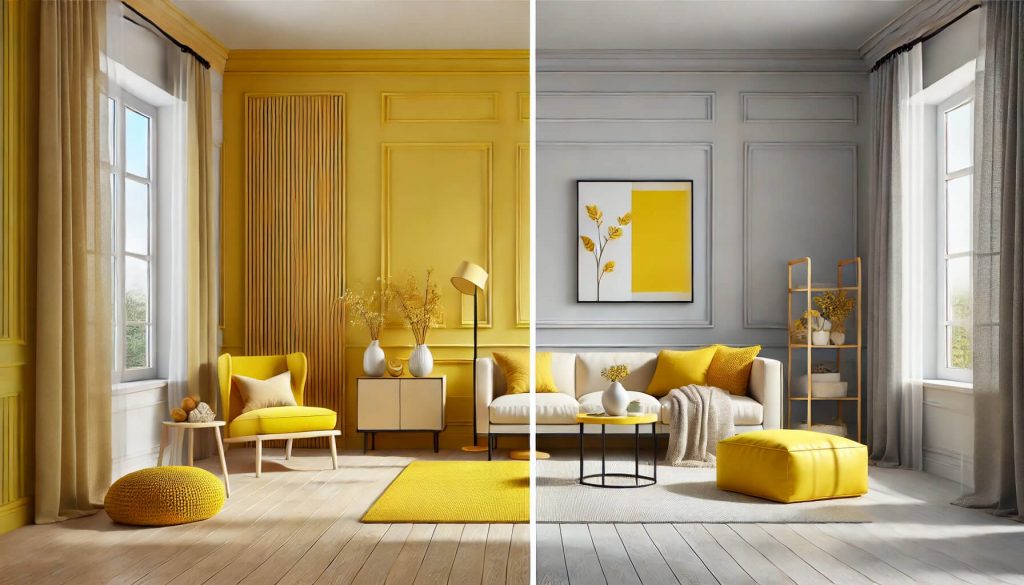 Using yellow to brighten up the room