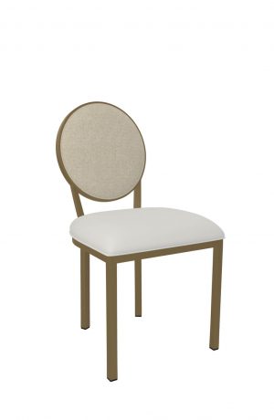 Wesley Allen's Marquis Gold and White Dining Chair with Oval Back