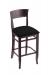 Holland's #3160 Hampton Bar Stool in Dark Cherry Wood and Black Seat Cushion