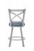 Wesley Allen's Edmonton Swivel Counter Stool in Silver Metal Finish - Back View