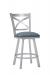 Wesley Allen's Edmonton Swivel Counter Stool in Silver Metal Finish with Cross Back Design