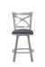 Wesley Allen's Edmonton Swivel Counter Stool in Silver Metal Finish - Front View