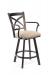 Wesley Allen's Edmonton Comfortable Swivel Barstool with Cross Back Design and Arms