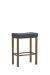 Wesley Allen's Seattle Backless Saddle Stool in Brass Bisque Metal Finish with Blue Vinyl Cushion