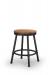 Trica's Sal Backless Swivel Metal Bar Stool with Wood Seat