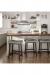 Amisco's Miller Saddle Backless Counter Stools in Transitional White and Brown Kitchen