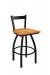 Holland's Catalina #821 Low Back Swivel Barstool in Black Metal Finish and Medium Maple Wood Seat Finish