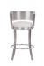 Wesley Allen's Bali Modern Stainless Steel Bar Stool with Low Back and White Cushion - Back View