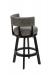 Darafeev's Ace Wooden Modern Swivel Bar Stool with Low Back in Gray and Black - View of Upholstered Back